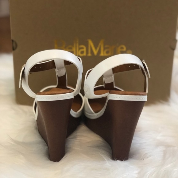 Bella Marie White Patent Leather Wedges - Picture 5 of 7